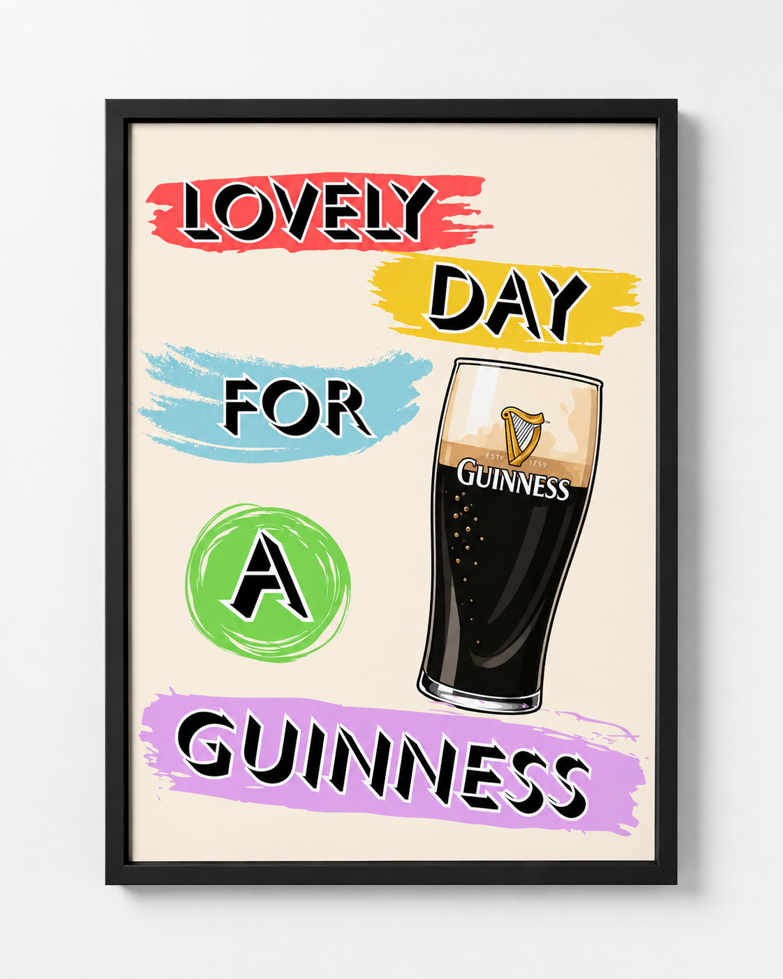 'LOVELY DAY FOR A GUINNESS' WALL PRINT