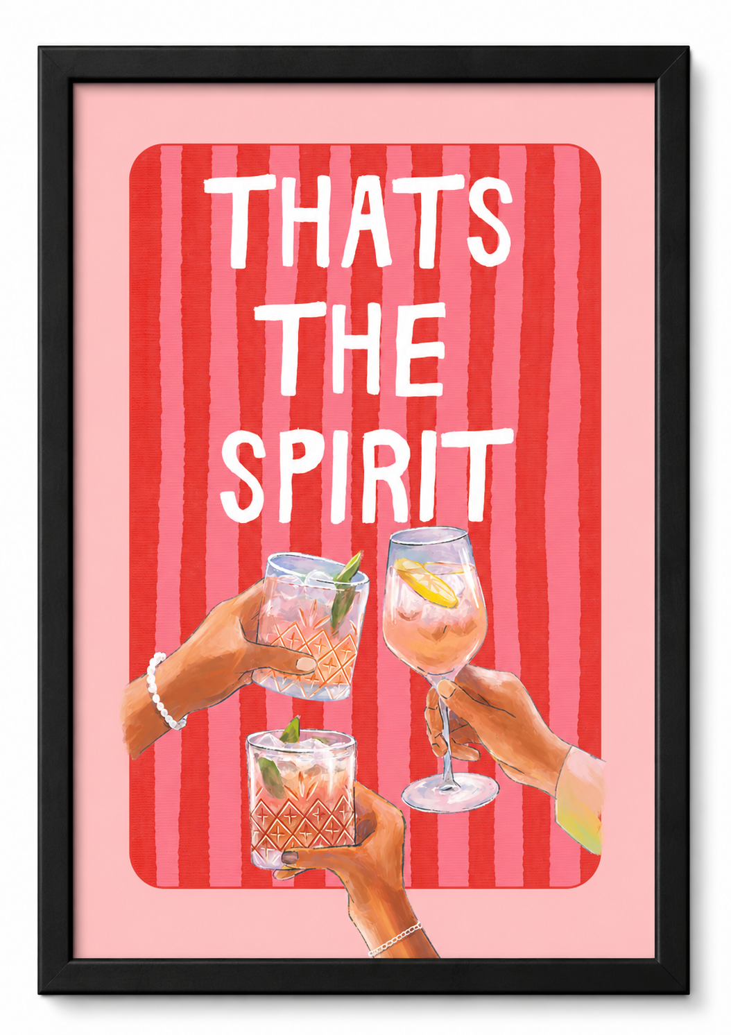 'THATS THE SPIRIT' COCKTAILS WALL PRINT