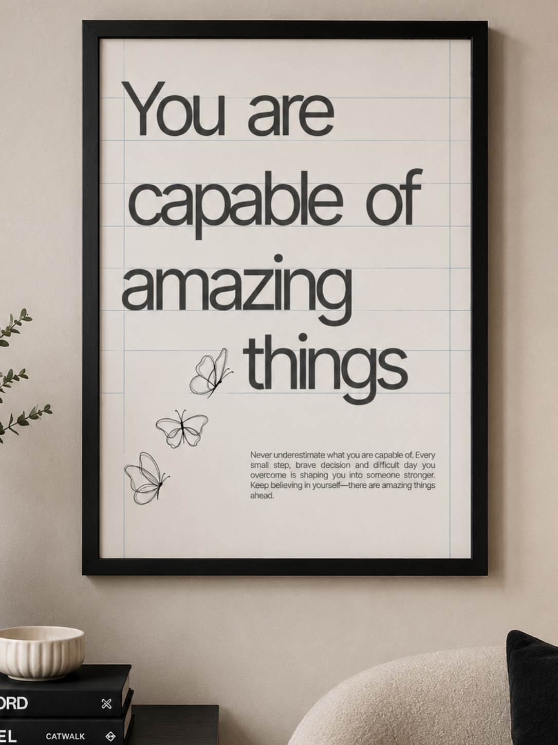 'YOU ARE CAPABLE OF AMAZING THINGS' POSITIVITY WALL PRINT