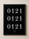 '0121' REPEAT PRINT BIRMINGHAM WALL PRINT