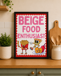 'BEIGE FOOD ENTHUSIAST' KITCHEN WALL PRINT