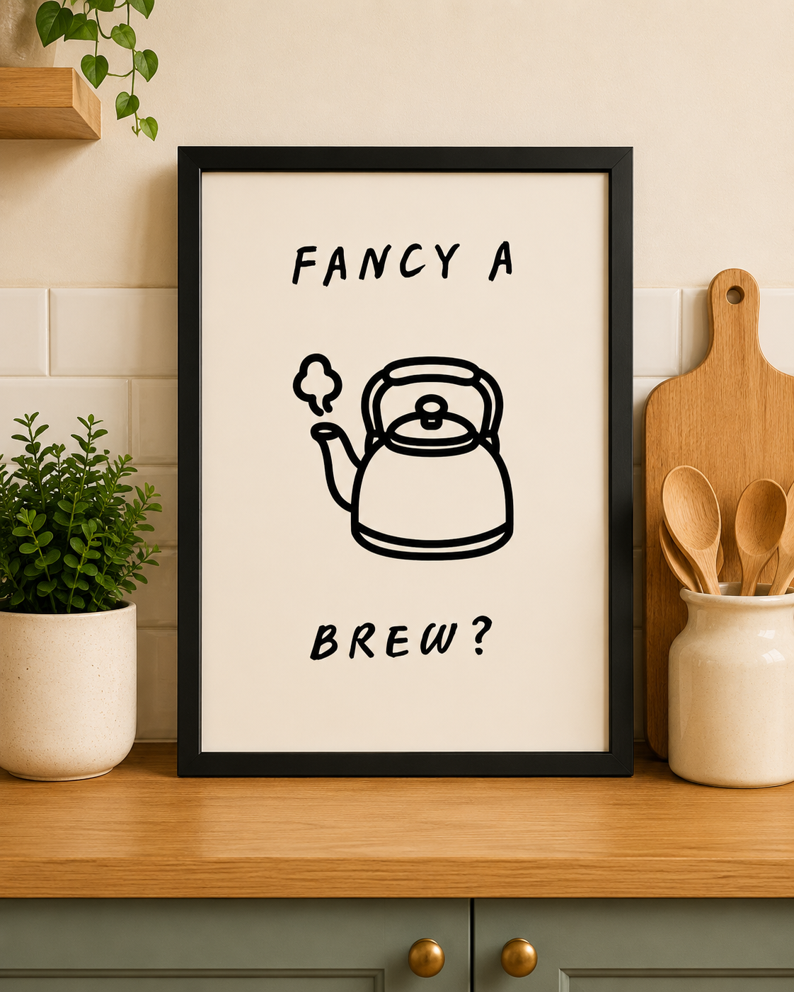'FANCY A BREW?' KITCHEN WALL PRINT