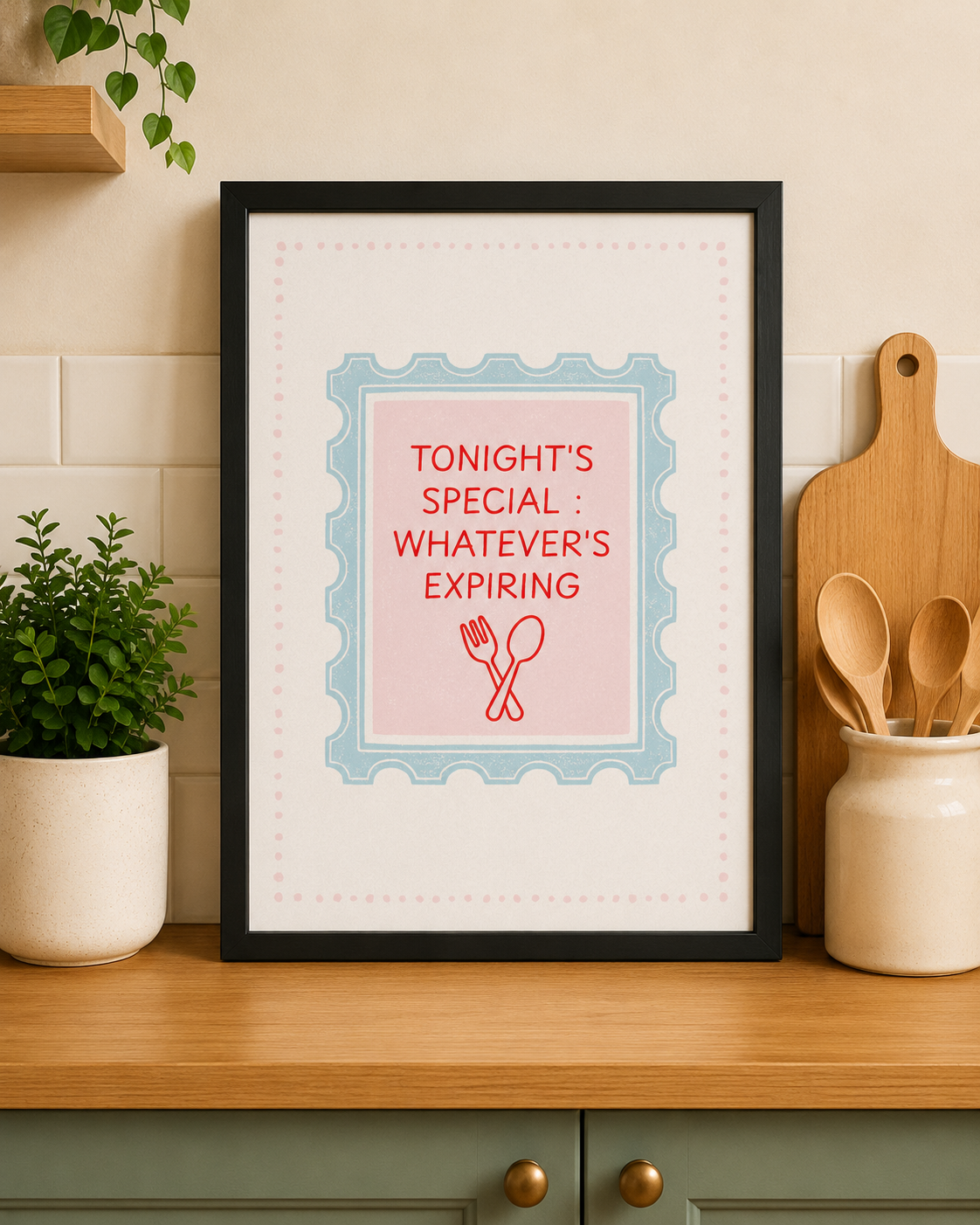 'TONIGHTS SPECIAL : WHATEVER'S EXPIRING' KITCHEN WALL PRINT