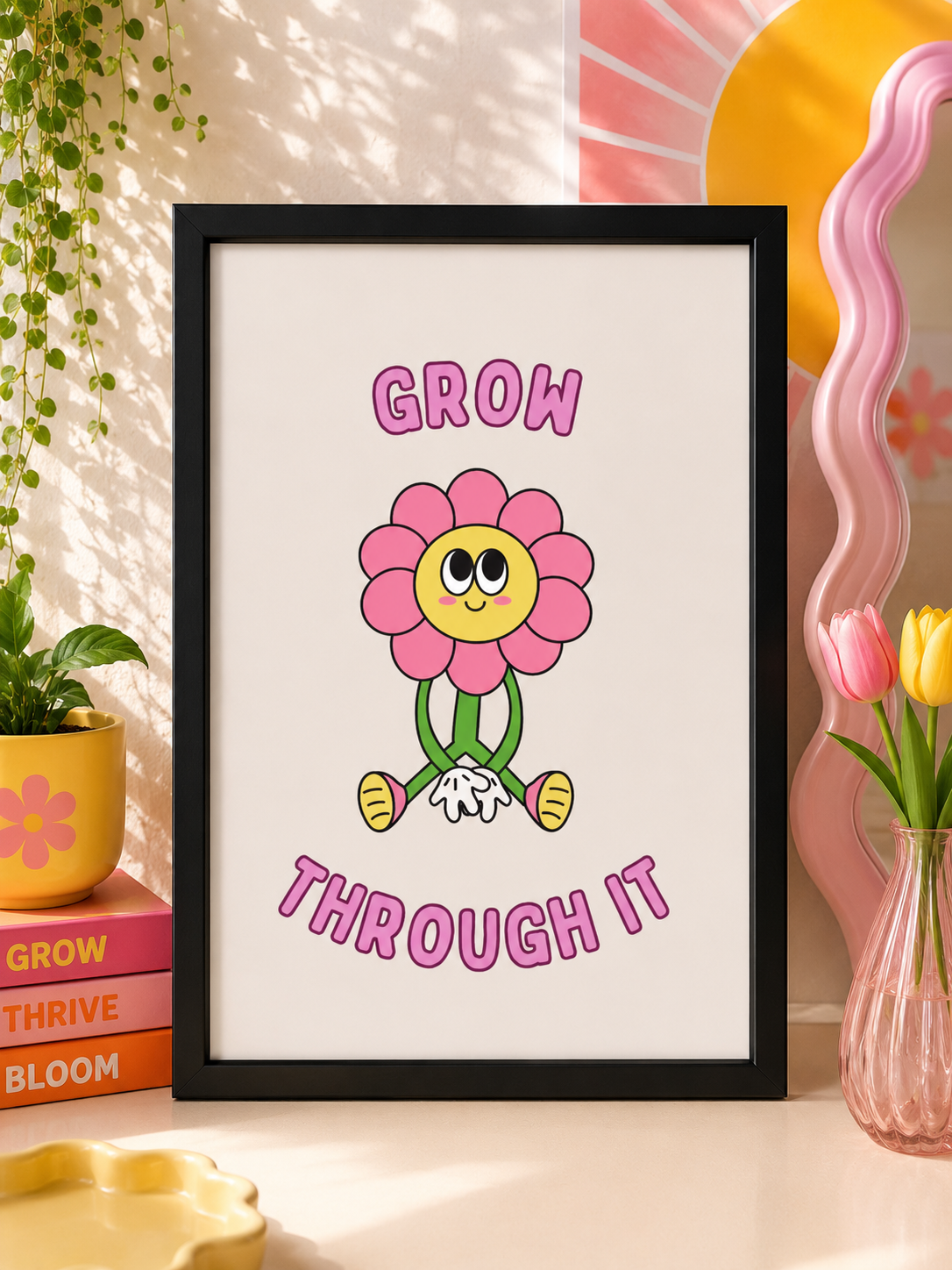 'GROW THROUGH IT' Positivity Wall Print