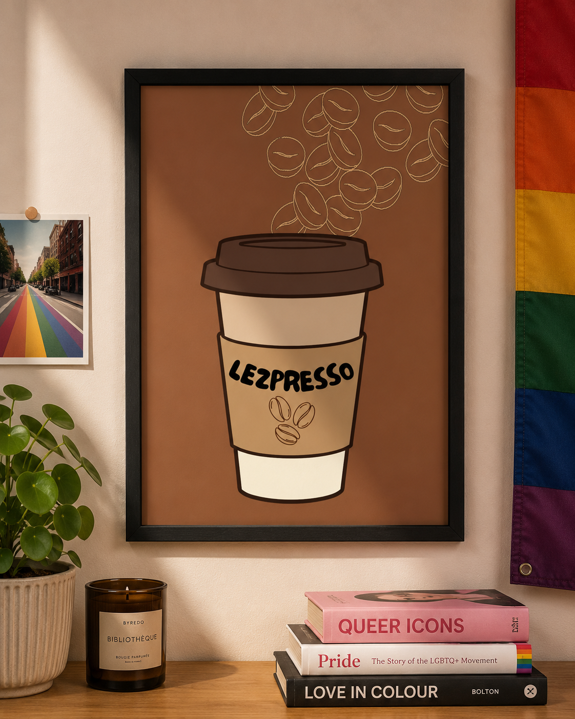 'LEZPRESSO' Lesbian LGBTQ Wall Print