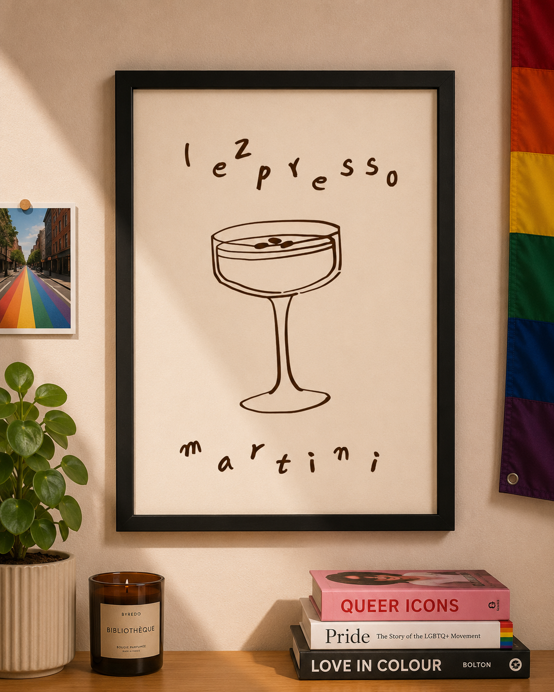 'LEZPRESSO MARTINI' Lesbian LGBTQ Wall Print