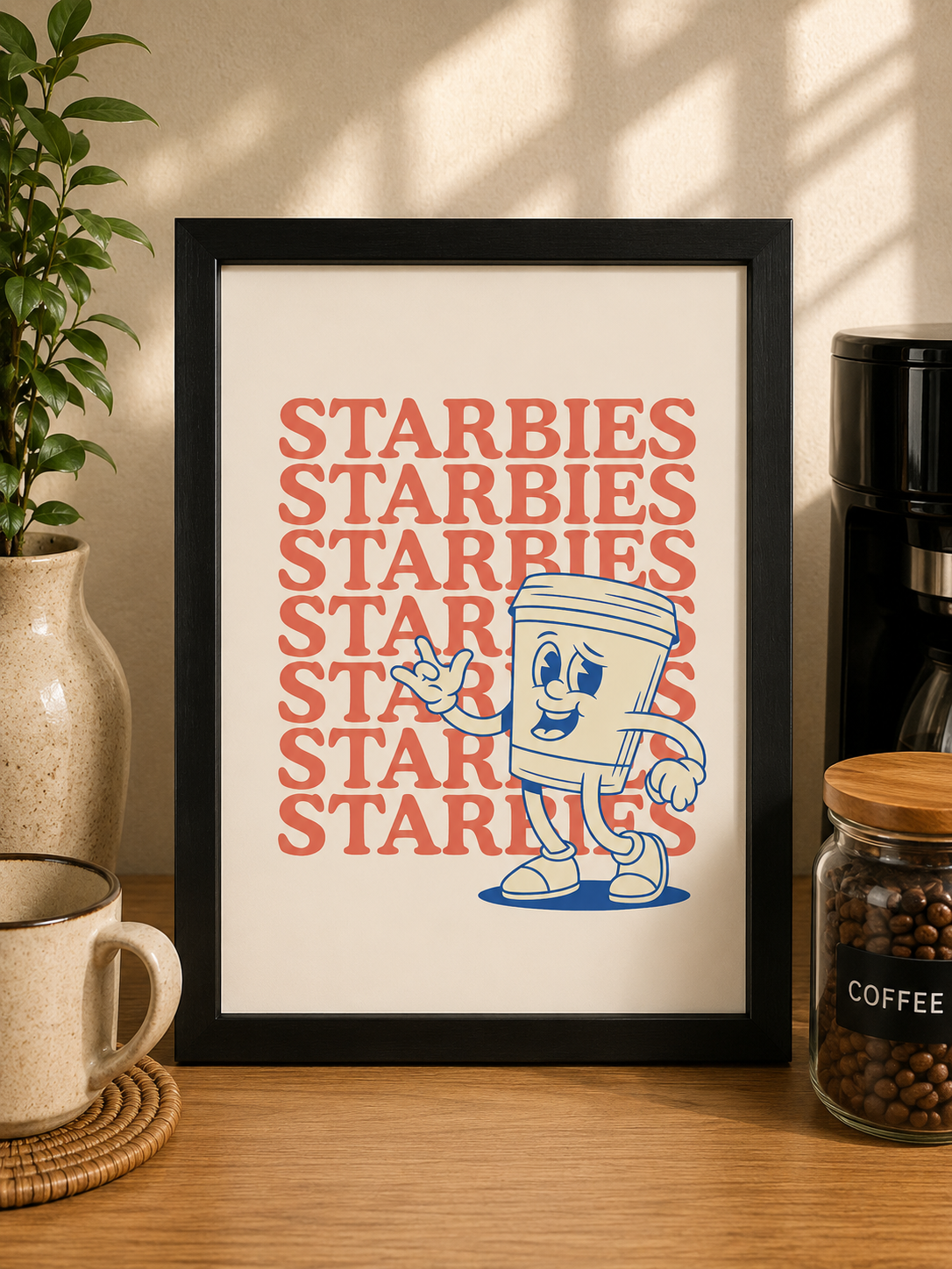 'STARBIES' COFFEE WALL PRINT