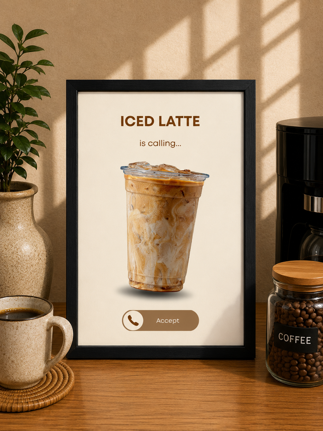 'ICED LATTE LOADING' COFFEE WALL PRINT