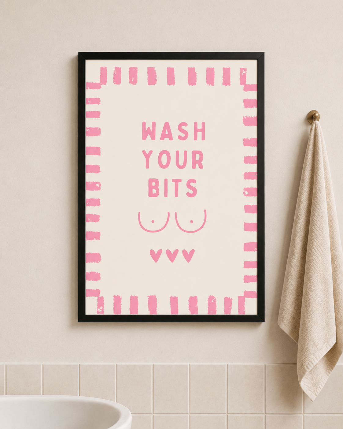 'WASH YOUR BITS' BATHROOM WALL PRINT