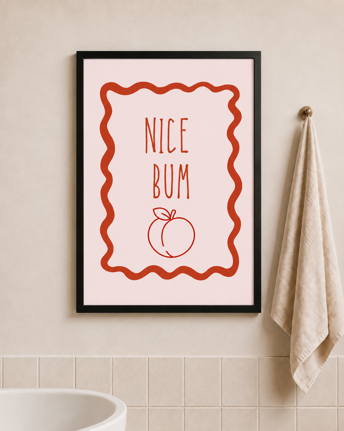 'NICE BUM' BATHROOM WALL PRINT