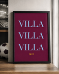 'VILLA VILLA VILLA' Football Wall Print