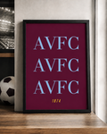 'AVFC AVFC AVFC' Football Wall Print