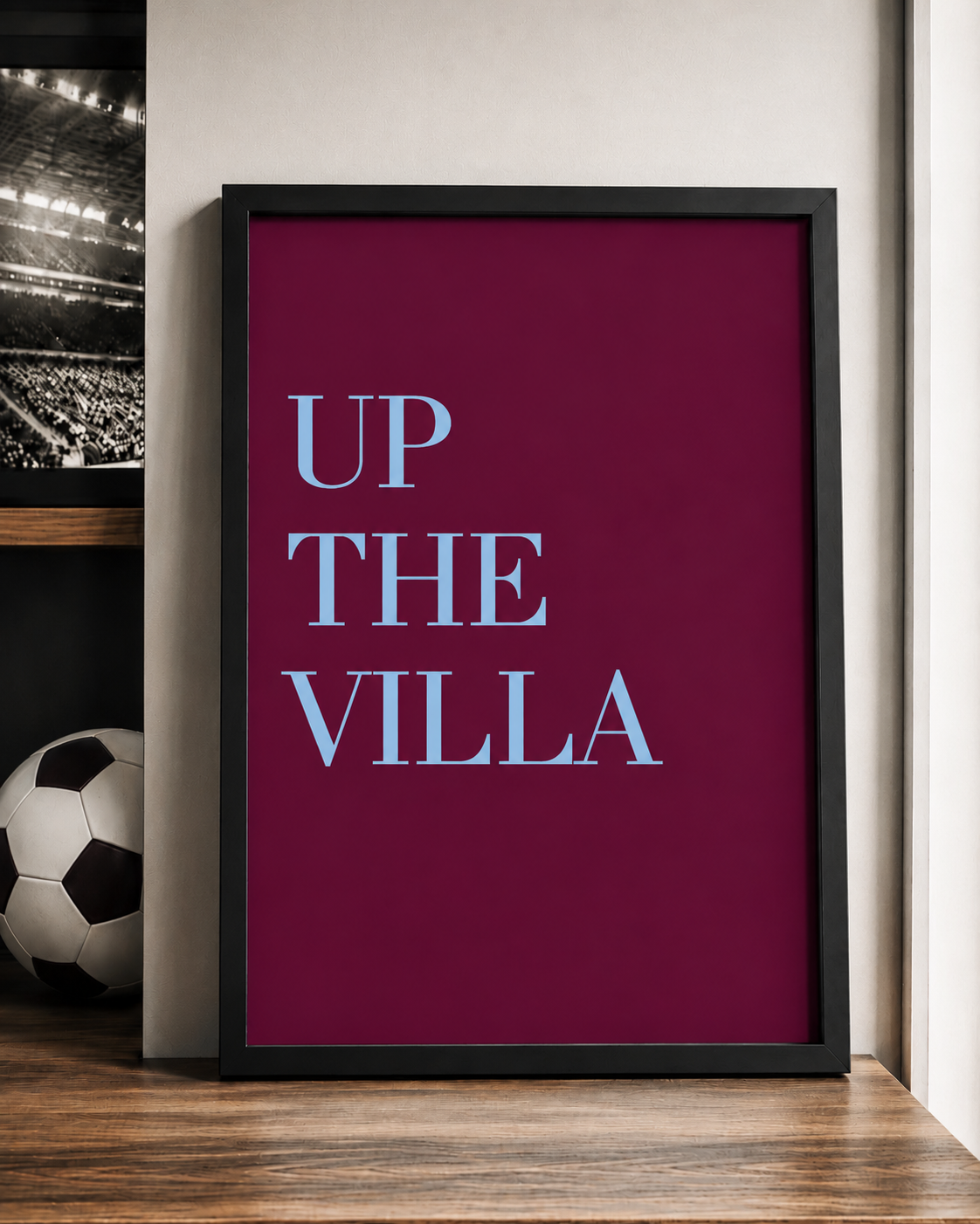 'UP THE VILLA' Football Wall Print