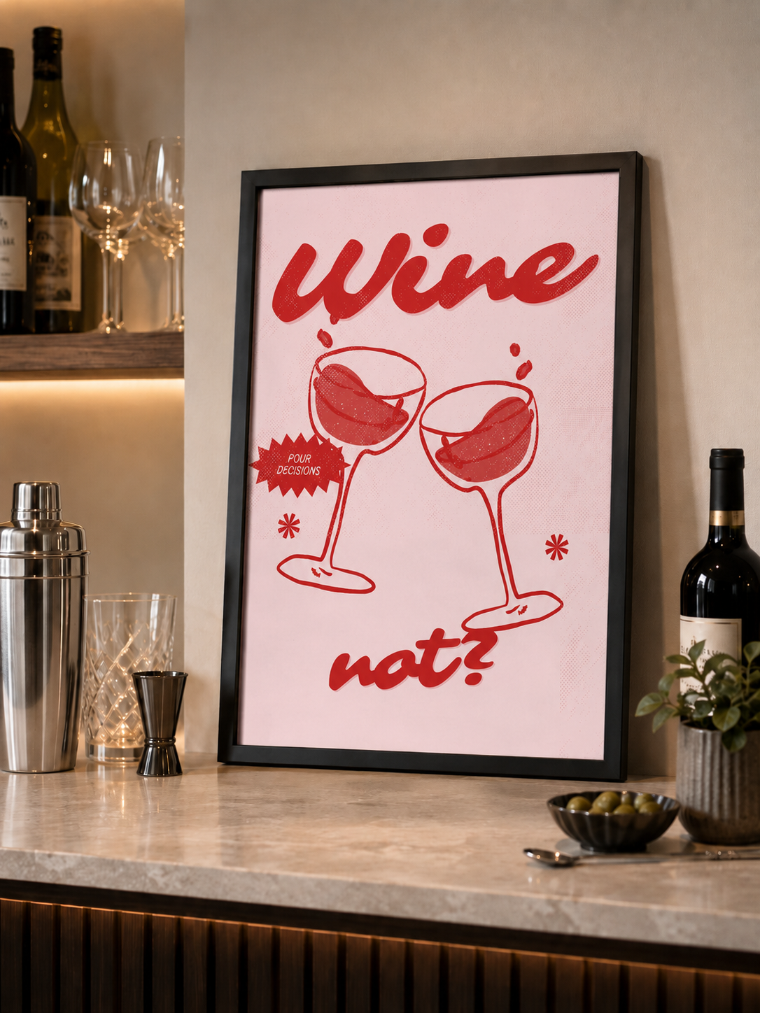 'WINE NOT?' ALCOHOL WALL PRINT